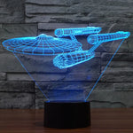 Lâmpada de Secretária Criativa Visual Estéreo com Descoloração de 7 Cores, Luz Noturna, Estilo Nave Estelar Star Trek