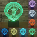 Lâmpada de Secretária Criativa Visual Estéreo com Descoloração de 7 Cores, Luz Noturna, Estilo Alienígena