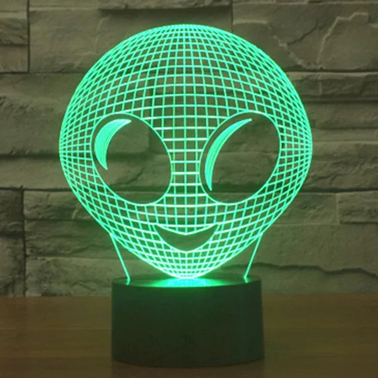Lâmpada de Secretária Criativa Visual Estéreo com Descoloração de 7 Cores, Luz Noturna, Estilo Alienígena