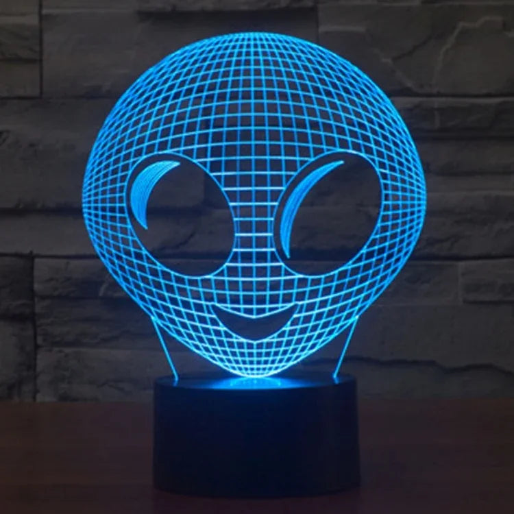 Lâmpada de Secretária Criativa Visual Estéreo com Descoloração de 7 Cores, Luz Noturna, Estilo Alienígena