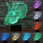 Lâmpada de Secretária Estéreo Visual Criativa com Descoloração de 7 Cores, Luz Noturna, Estilo Dinossauro