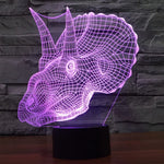Lâmpada de Secretária Estéreo Visual Criativa com Descoloração de 7 Cores, Luz Noturna, Estilo Dinossauro