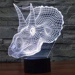 Lâmpada de Secretária Estéreo Visual Criativa com Descoloração de 7 Cores, Luz Noturna, Estilo Dinossauro