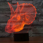 Lâmpada de Secretária Estéreo Visual Criativa com Descoloração de 7 Cores, Luz Noturna, Estilo Dinossauro