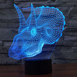 Lâmpada de Secretária Estéreo Visual Criativa com Descoloração de 7 Cores, Luz Noturna, Estilo Dinossauro