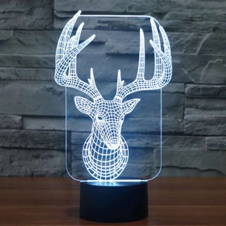 Lâmpada de Secretária Estéreo Visual Criativa com Descoloração de 7 Cores, Luz Noturna, Estilo Elaphurus Davidianus