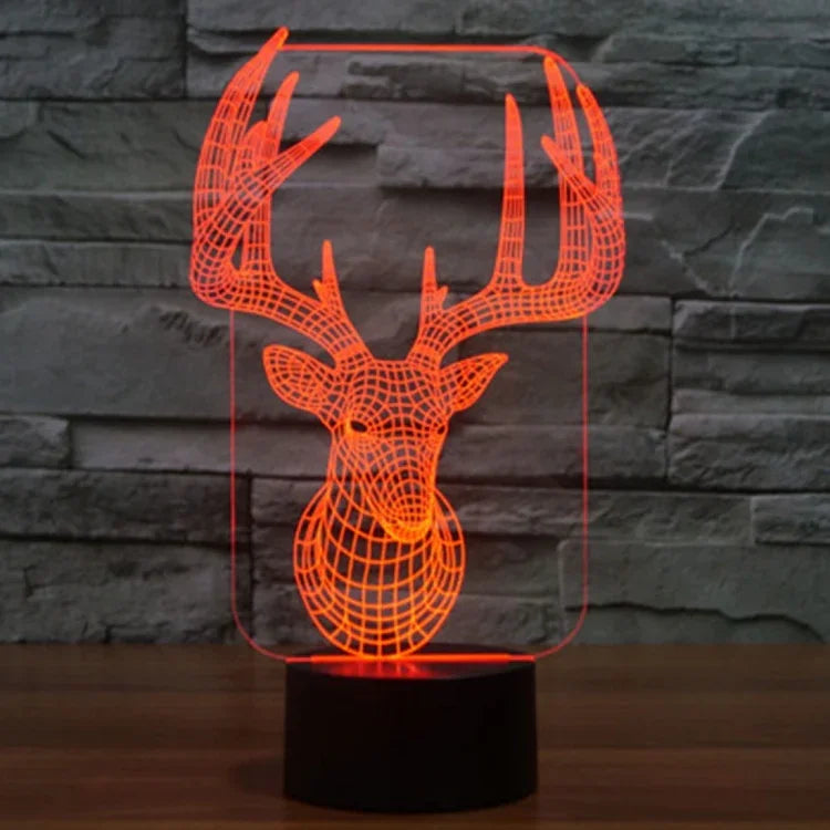 Lâmpada de Secretária Estéreo Visual Criativa com Descoloração de 7 Cores, Luz Noturna, Estilo Elaphurus Davidianus