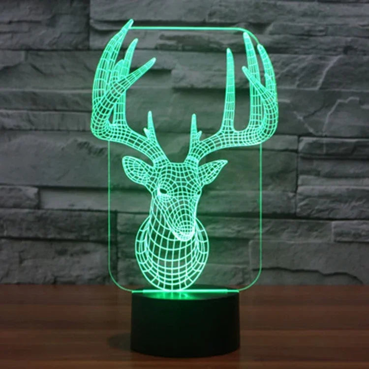 Lâmpada de Secretária Estéreo Visual Criativa com Descoloração de 7 Cores, Luz Noturna, Estilo Elaphurus Davidianus