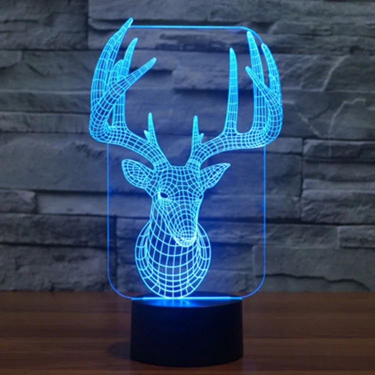 Lâmpada de Secretária Estéreo Visual Criativa com Descoloração de 7 Cores, Luz Noturna, Estilo Elaphurus Davidianus