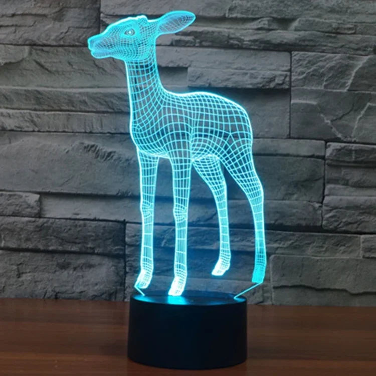 Lâmpada de Secretária Estéreo Visual Criativa com Descoloração de 7 Cores, Luz Noturna, Estilo Veado