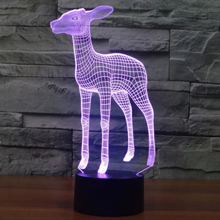 Lâmpada de Secretária Estéreo Visual Criativa com Descoloração de 7 Cores, Luz Noturna, Estilo Veado