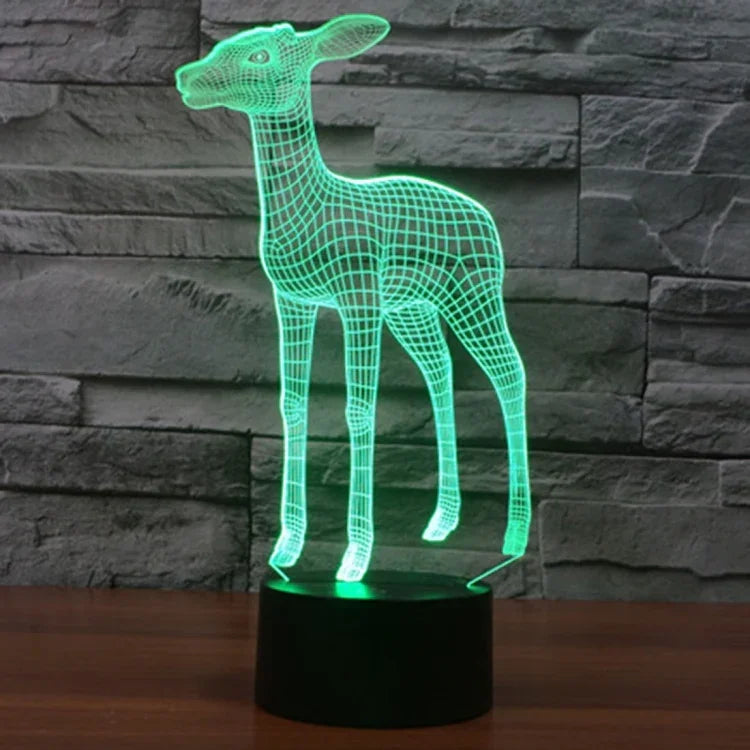 Lâmpada de Secretária Estéreo Visual Criativa com Descoloração de 7 Cores, Luz Noturna, Estilo Veado