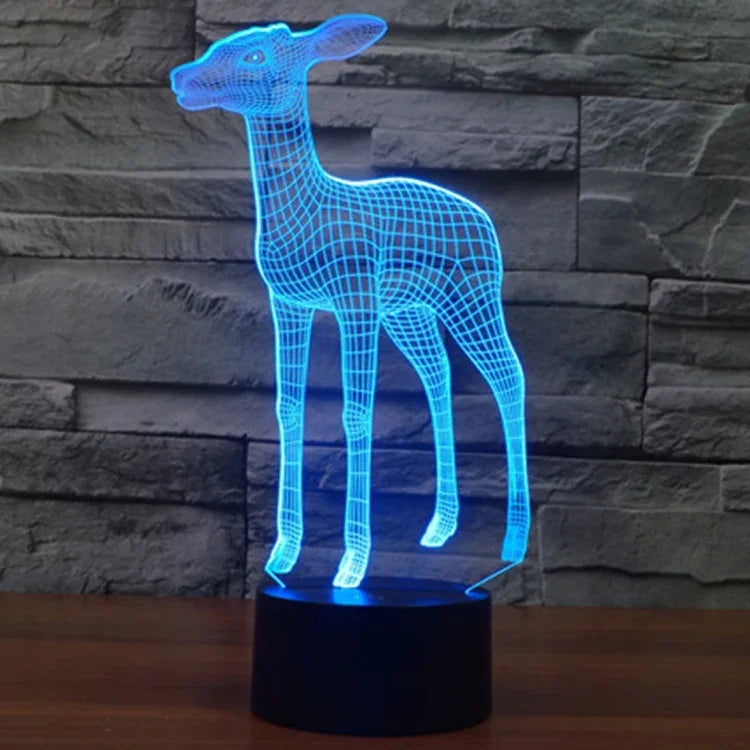 Lâmpada de Secretária Estéreo Visual Criativa com Descoloração de 7 Cores, Luz Noturna, Estilo Veado