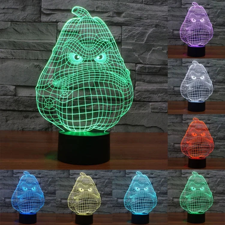 Lâmpada de Secretária Estéreo Visual Criativa com Descoloração de 7 Cores, Luz Noturna, Estilo Cabaça Branca