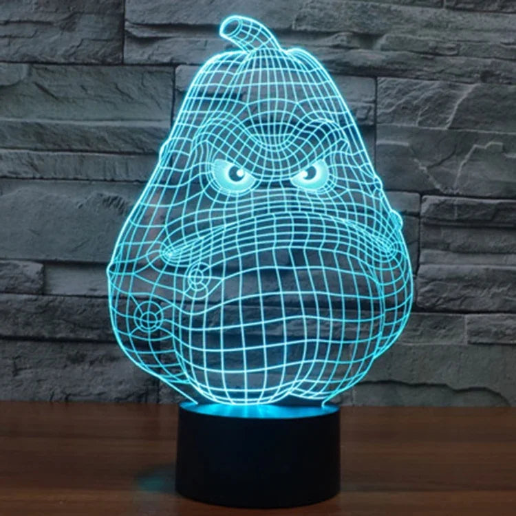 Lâmpada de Secretária Estéreo Visual Criativa com Descoloração de 7 Cores, Luz Noturna, Estilo Cabaça Branca
