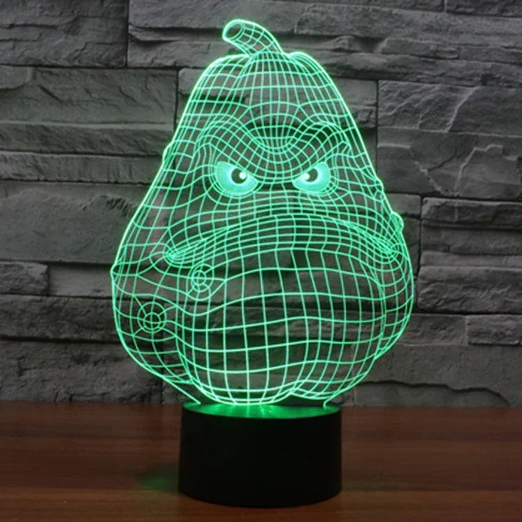 Lâmpada de Secretária Estéreo Visual Criativa com Descoloração de 7 Cores, Luz Noturna, Estilo Cabaça Branca