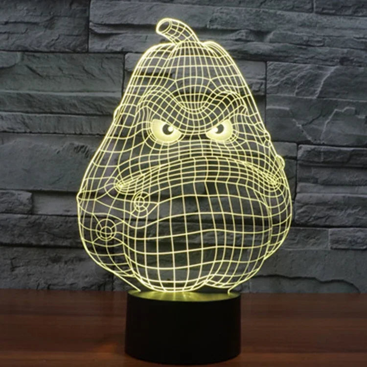 Lâmpada de Secretária Estéreo Visual Criativa com Descoloração de 7 Cores, Luz Noturna, Estilo Cabaça Branca