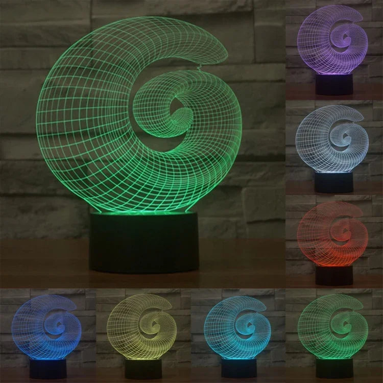 Lâmpada de Secretária Estéreo Visual Criativa com Descoloração de 7 Cores, Luz Noturna, Estilo Abstrato