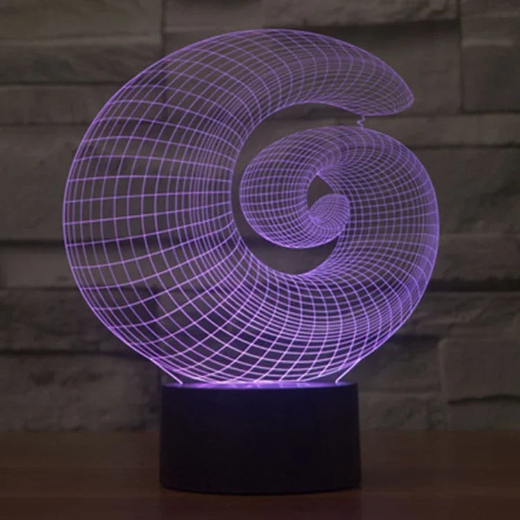 Lâmpada de Secretária Estéreo Visual Criativa com Descoloração de 7 Cores, Luz Noturna, Estilo Abstrato