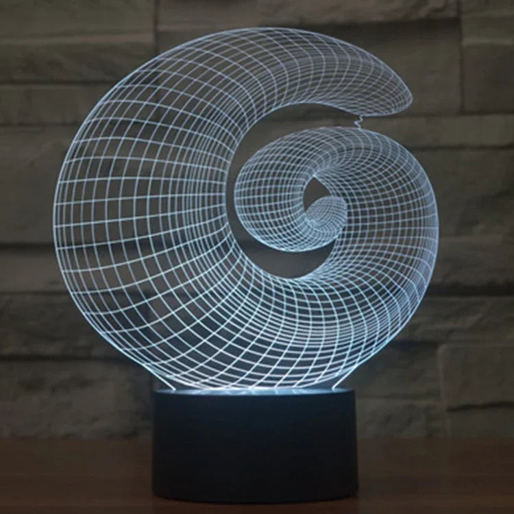 Lâmpada de Secretária Estéreo Visual Criativa com Descoloração de 7 Cores, Luz Noturna, Estilo Abstrato