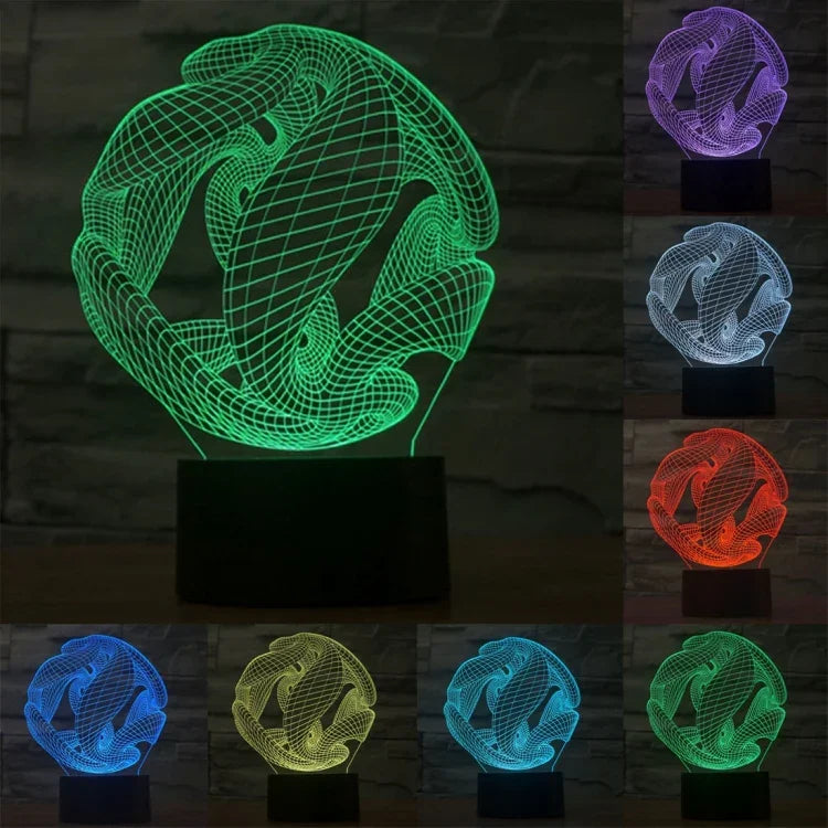 Lâmpada de Secretária Estéreo Visual Criativa com Descoloração de 7 Cores, Luz Noturna, Estilo Abstrato Modelo 7