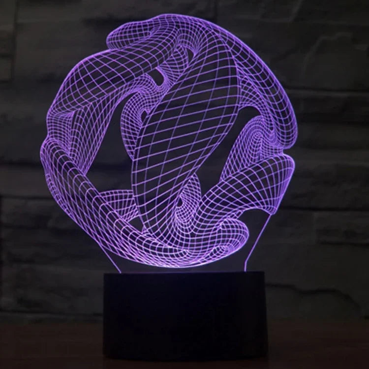 Lâmpada de Secretária Estéreo Visual Criativa com Descoloração de 7 Cores, Luz Noturna, Estilo Abstrato Modelo 7