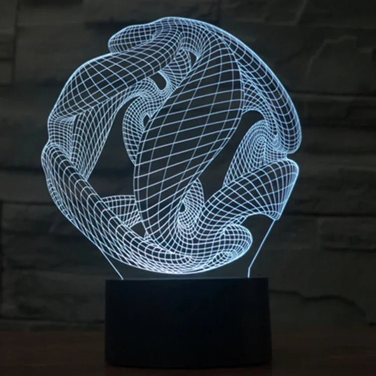 Lâmpada de Secretária Estéreo Visual Criativa com Descoloração de 7 Cores, Luz Noturna, Estilo Abstrato Modelo 7
