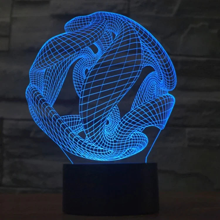 Lâmpada de Secretária Estéreo Visual Criativa com Descoloração de 7 Cores, Luz Noturna, Estilo Abstrato Modelo 7