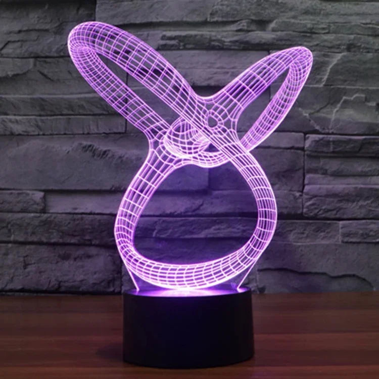 Lâmpada de Secretária Estéreo Visual Criativa com Descoloração de 7 Cores, Luz Noturna, Estilo Abstrato Modelo 2