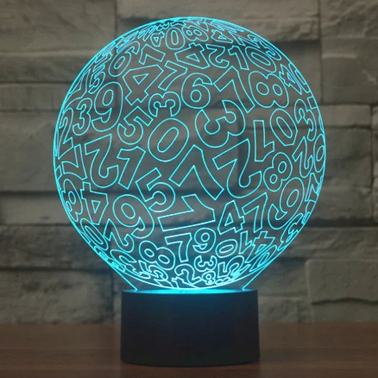 Lâmpada de Secretária Estéreo Visual Criativa com Descoloração de 7 Cores, Estilo Números