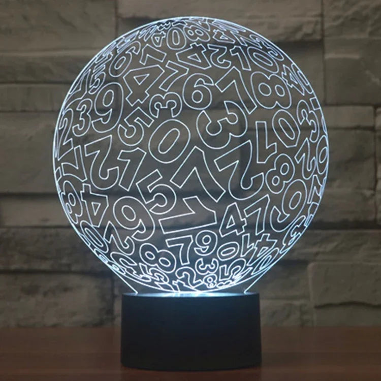 Lâmpada de Secretária Estéreo Visual Criativa com Descoloração de 7 Cores, Estilo Números