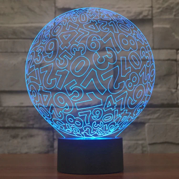 Lâmpada de Secretária Estéreo Visual Criativa com Descoloração de 7 Cores, Estilo Números