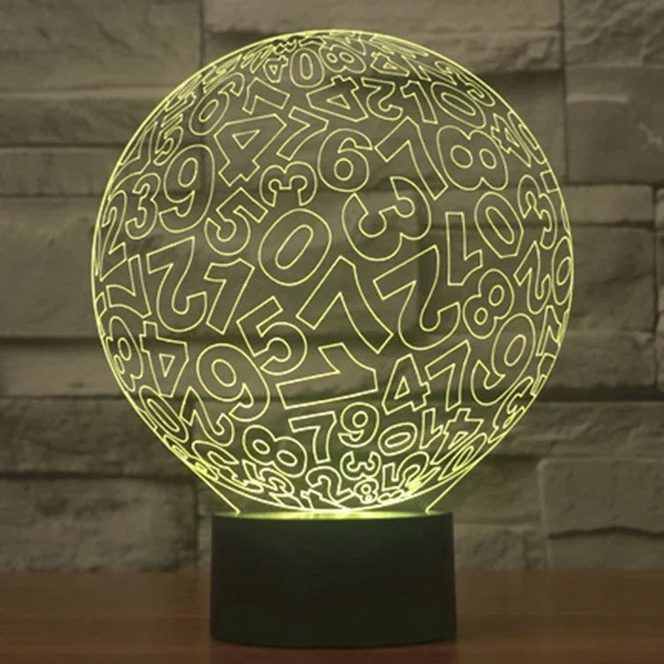 Lâmpada de Secretária Estéreo Visual Criativa com Descoloração de 7 Cores, Estilo Números