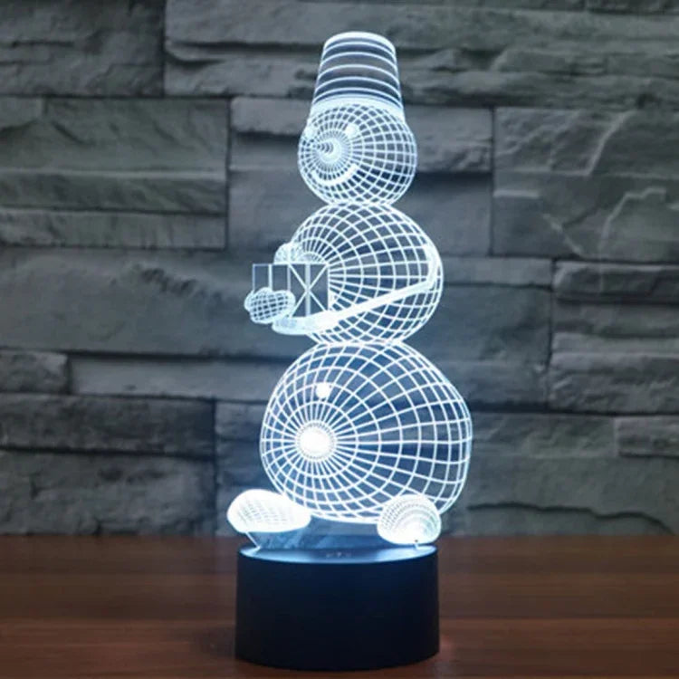 Lâmpada de Secretária Estéreo Visual Criativa com Descoloração de 7 Cores, Estilo Boneco de Neve Modelo 2