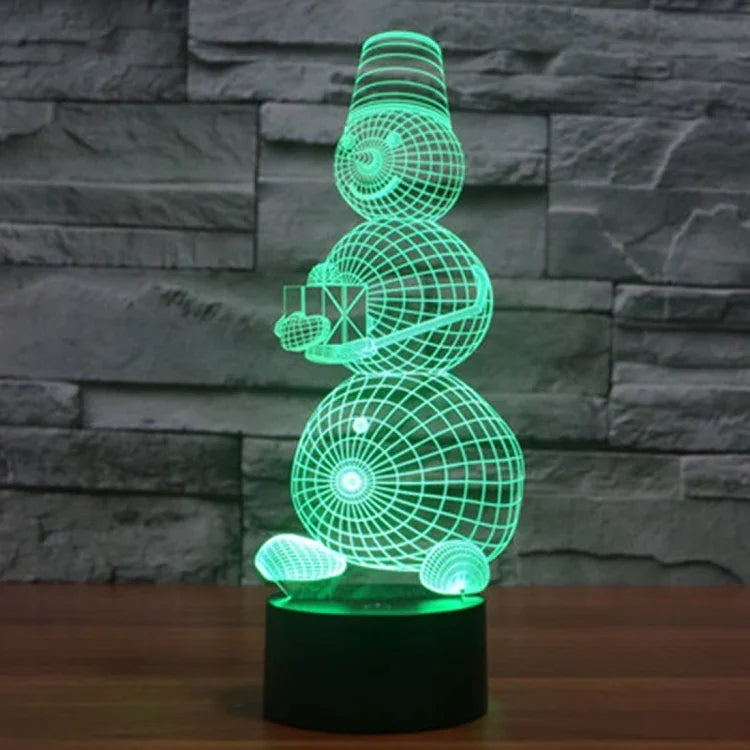 Lâmpada de Secretária Estéreo Visual Criativa com Descoloração de 7 Cores, Estilo Boneco de Neve Modelo 2
