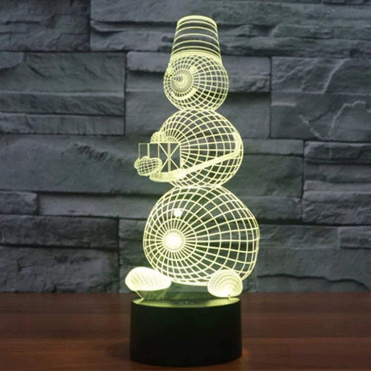 Lâmpada de Secretária Estéreo Visual Criativa com Descoloração de 7 Cores, Estilo Boneco de Neve Modelo 2