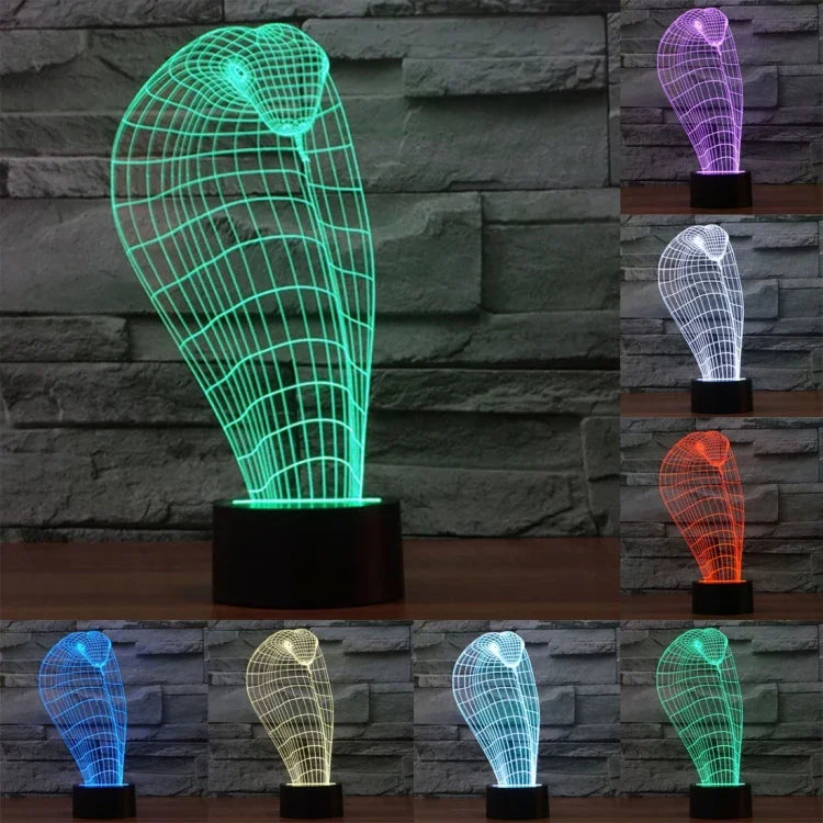 Lâmpada de Secretária Estéreo Visual Criativa com Descoloração de 7 Cores, Estilo Cobra
