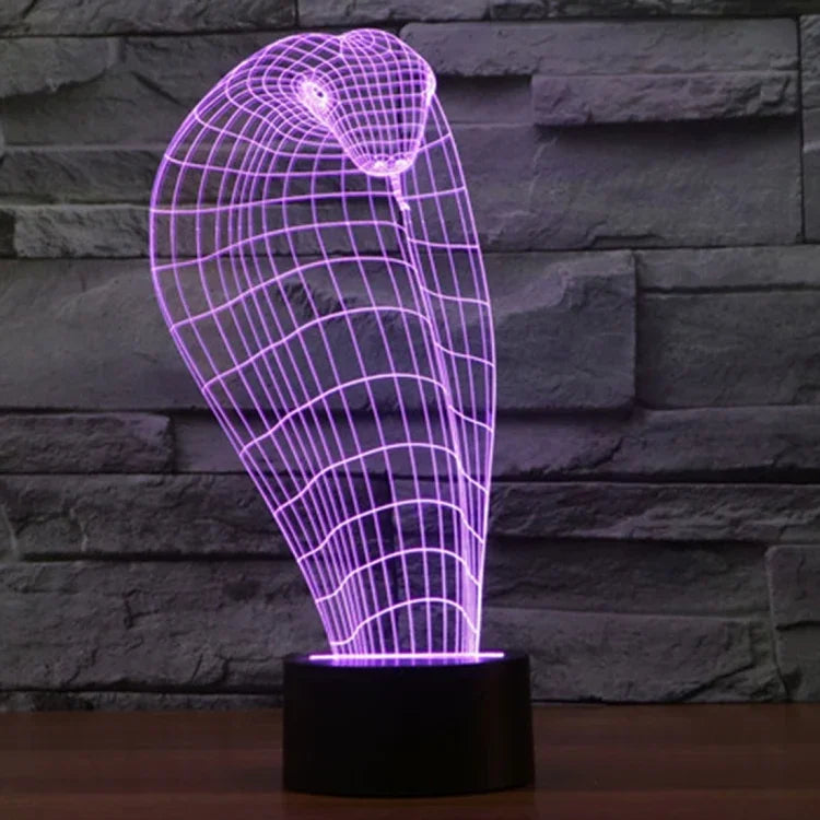 Lâmpada de Secretária Estéreo Visual Criativa com Descoloração de 7 Cores, Estilo Cobra