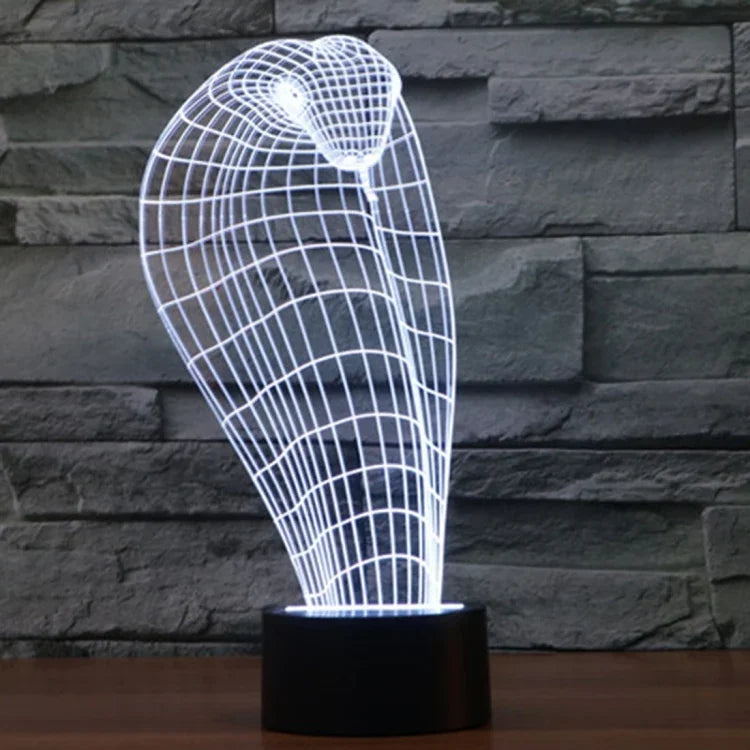 Lâmpada de Secretária Estéreo Visual Criativa com Descoloração de 7 Cores, Estilo Cobra