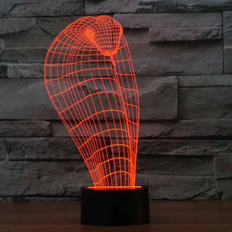 Lâmpada de Secretária Estéreo Visual Criativa com Descoloração de 7 Cores, Estilo Cobra