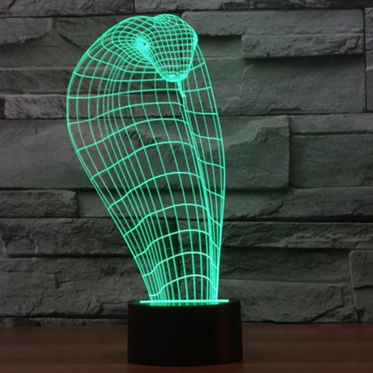 Lâmpada de Secretária Estéreo Visual Criativa com Descoloração de 7 Cores, Estilo Cobra
