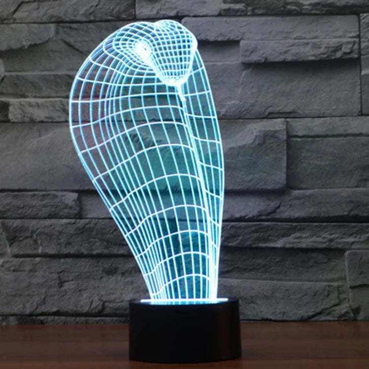 Lâmpada de Secretária Estéreo Visual Criativa com Descoloração de 7 Cores, Estilo Cobra