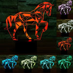 Lâmpada de Secretária Estéreo Visual Criativa com Descoloração de 7 Cores, Forma de Cavalo