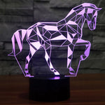 Lâmpada de Secretária Estéreo Visual Criativa com Descoloração de 7 Cores, Forma de Cavalo