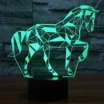 Lâmpada de Secretária Estéreo Visual Criativa com Descoloração de 7 Cores, Forma de Cavalo