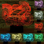 Lâmpada de Secretária Estéreo Visual Criativa com Descoloração de 7 Cores, Forma de Motociclo