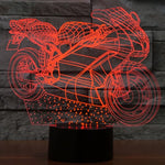 Lâmpada de Secretária Estéreo Visual Criativa com Descoloração de 7 Cores, Forma de Motociclo