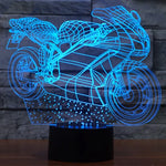 Lâmpada de Secretária Estéreo Visual Criativa com Descoloração de 7 Cores, Forma de Motociclo