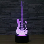Lâmpada de Mesa Estéreo Visual Criativa com Descoloração de 7 Cores, Forma de Guitarra Elétrica