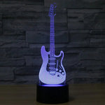 Lâmpada de Mesa Estéreo Visual Criativa com Descoloração de 7 Cores, Forma de Guitarra Elétrica